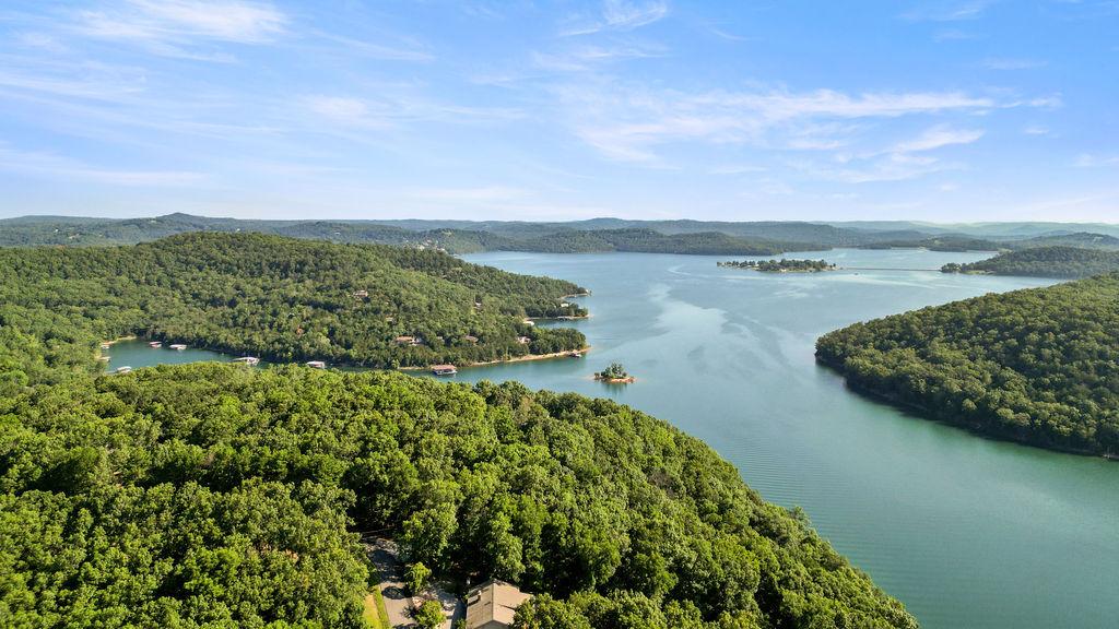 Image 2: Expansive body of water surrounded by verdant, tre