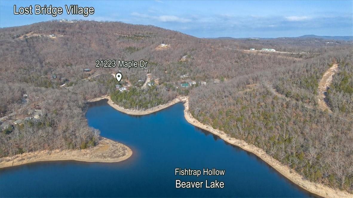 Image 2: Aerial view of property's location with a forest a