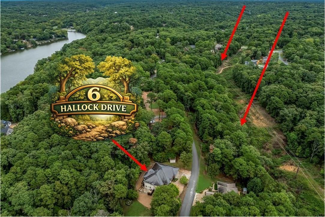 Image 3: Aerial view of a heavily wooded area and a nearby