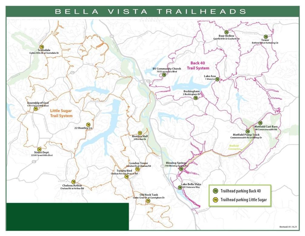 Image 4: Trail Map. Displaying the trail systems and trailh