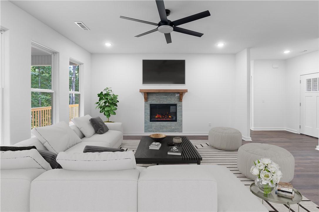 Image 1: Living room with virtual staging