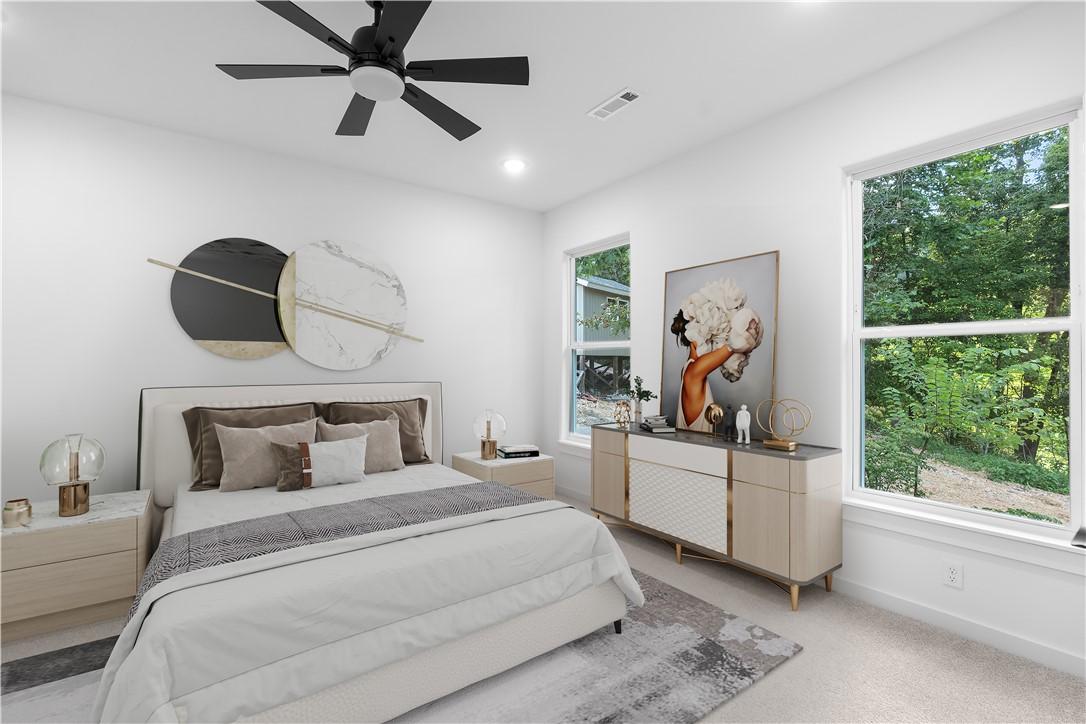 Image 3: Primary bedroom with virtual staging