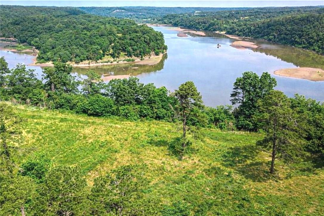 Image 1: Drone / aerial view of a forest and a nearby body