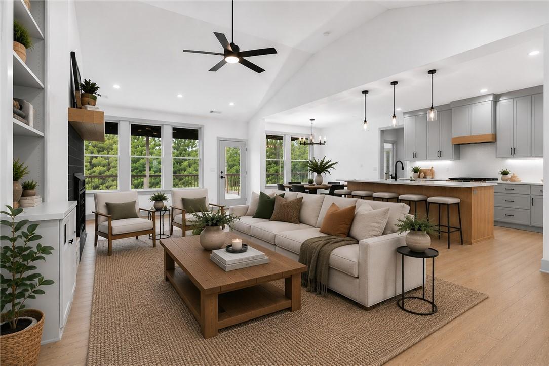 Image 4: Virtually Staged: Open-concept living space featur