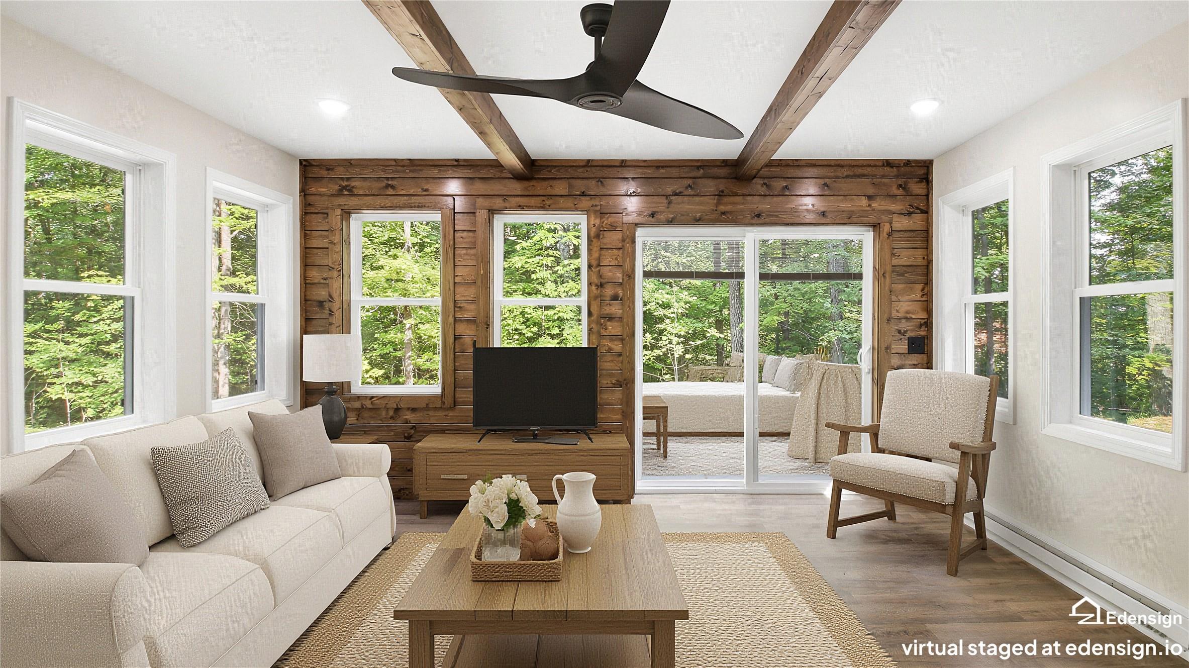 Image 4: Patio doors off living room leads to outdoor patio