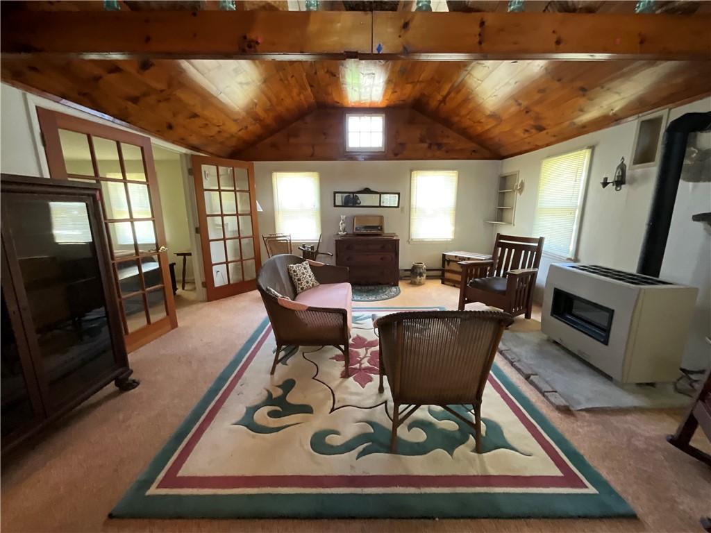 Image 3: The living rm with knotty pine ceiling!