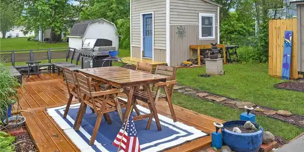 Image 3: New Deck with 2 sheds that have Electric