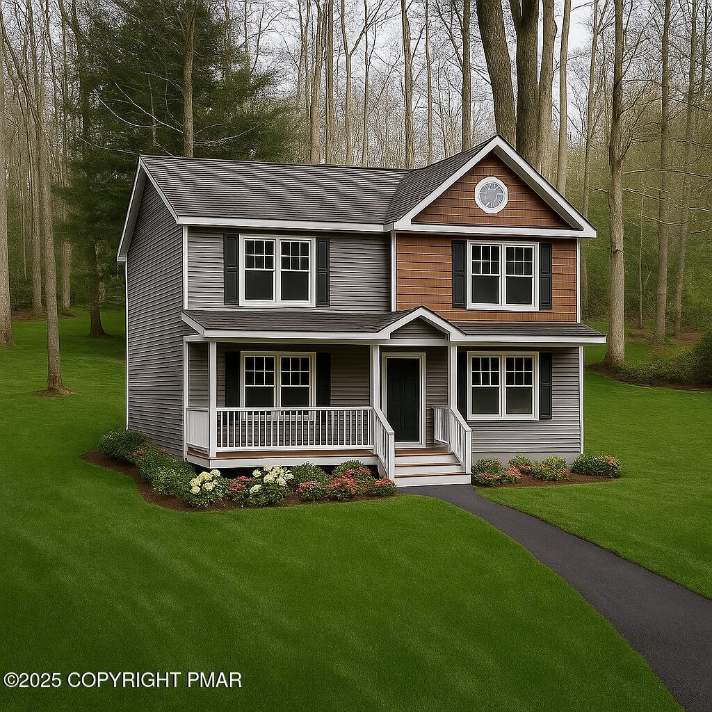 Image 2: Virtual Staged Lot with home and landsca