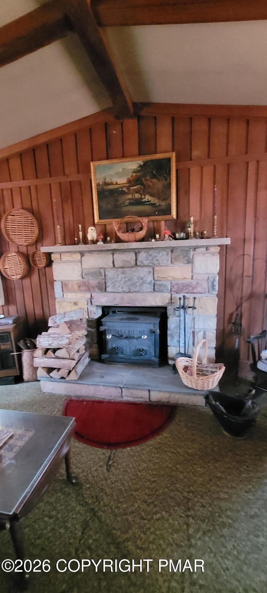 Image 4: Stone Wood-Burning Fireplace