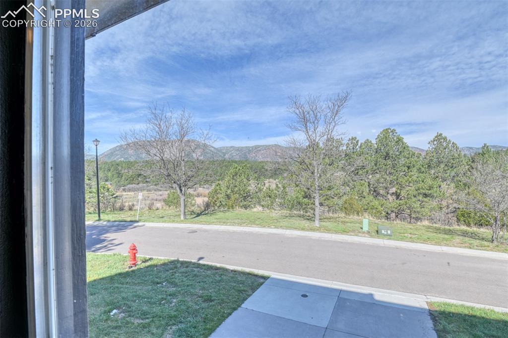 Image 3: View of the mountain and private bird sanctuary from the enclosed deck.