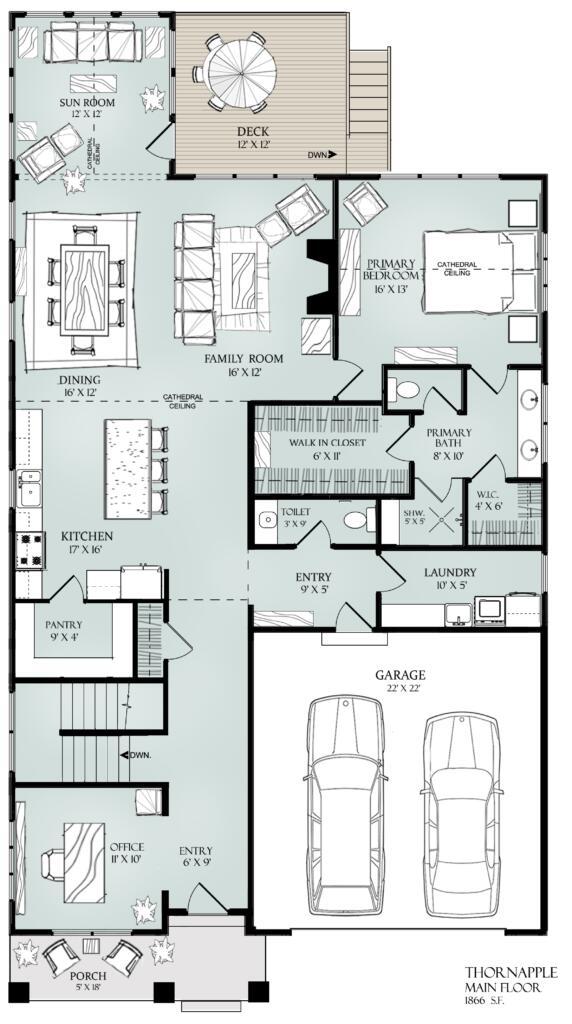 Image 3: The Thornapple - Main Level Floor Plan