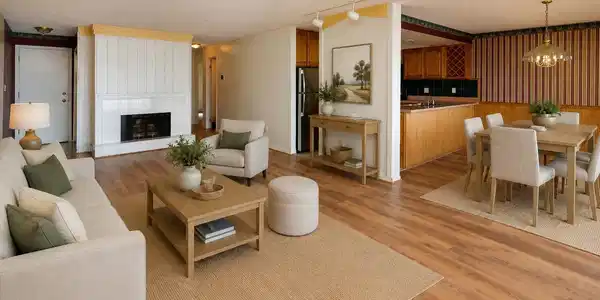 Image 2: Virually Staged Living Dining Room