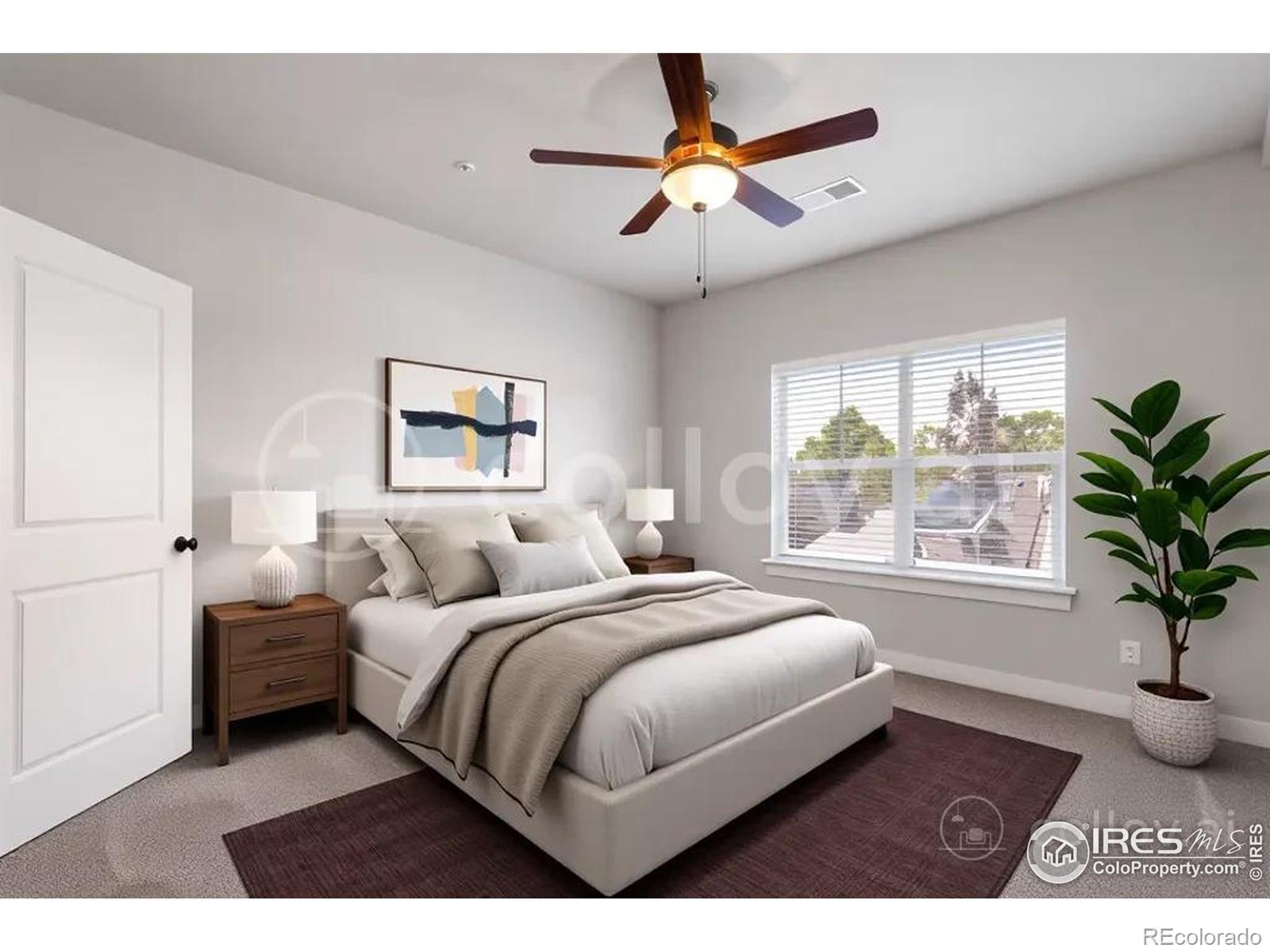 Image 3: AI staged Primary Bedroom.