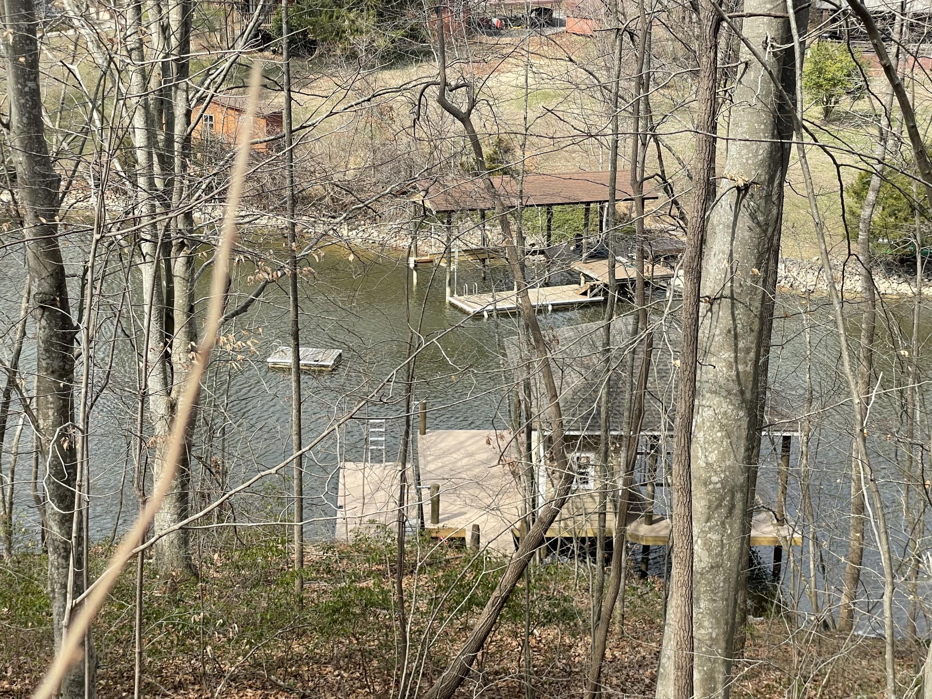 Image 2: View of dock and cove from center of lot