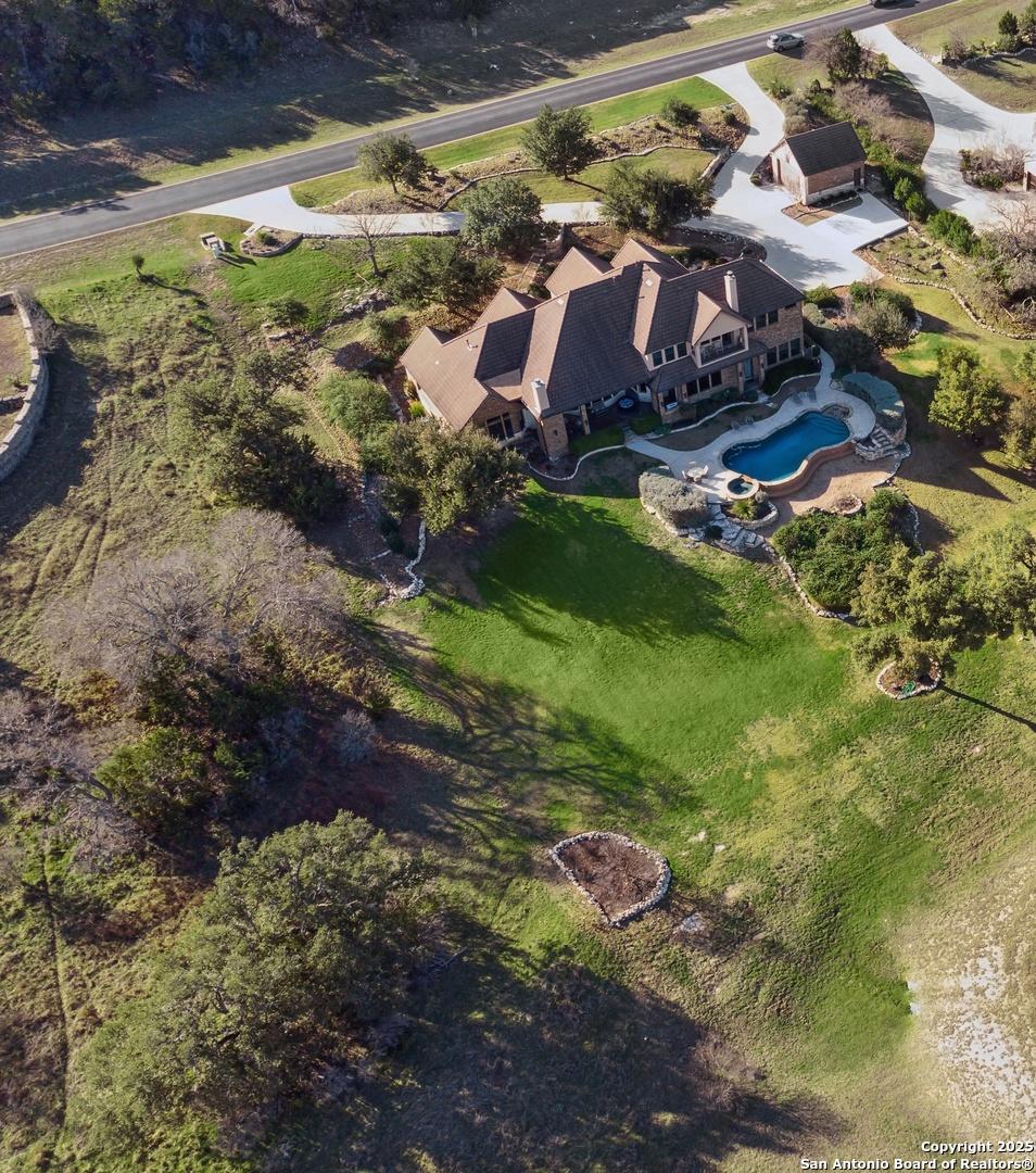 Image 2: Aerial view of rear of property.