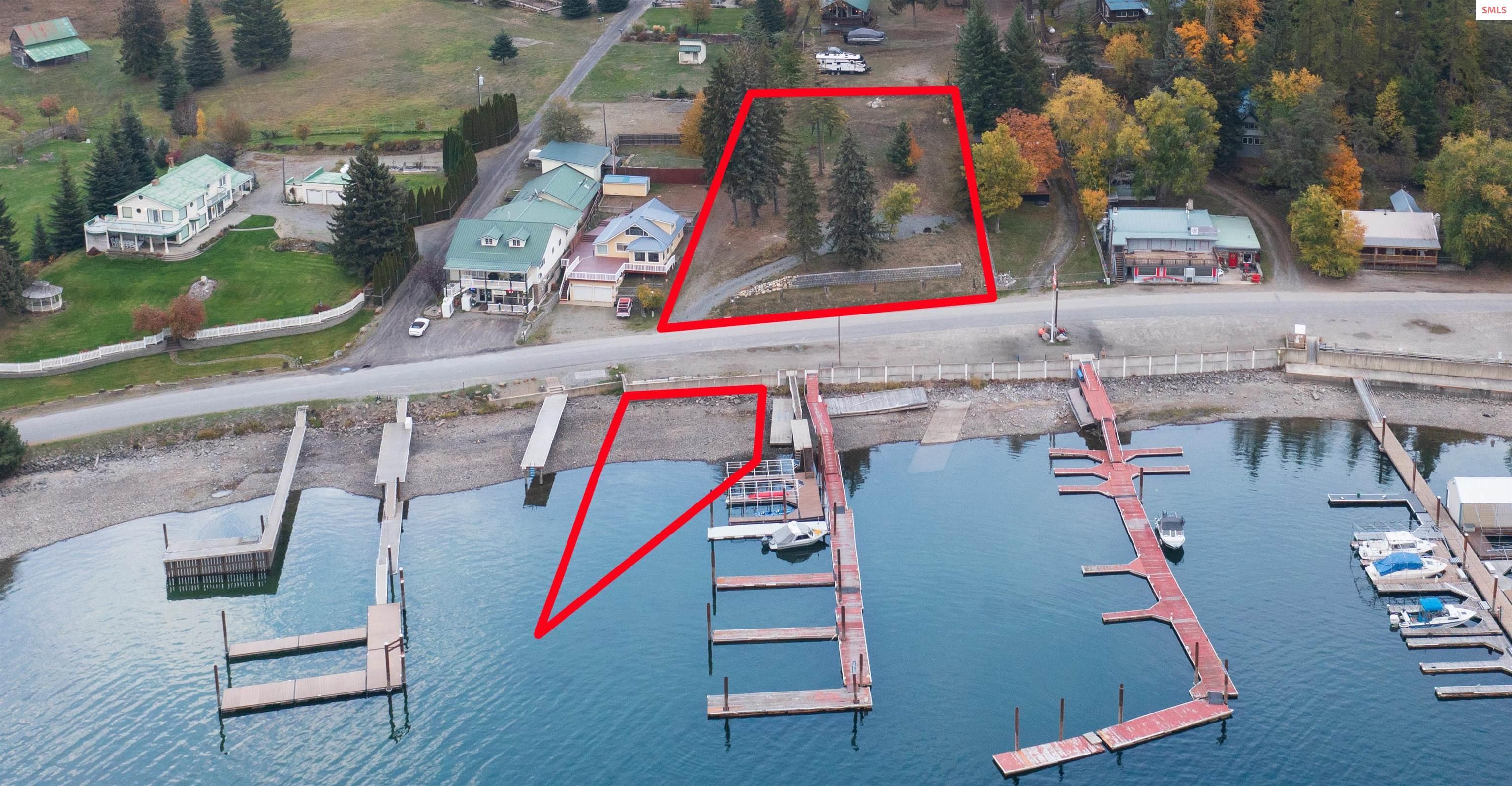 Image 2: The Main Lot and water Frontage - The line is a little off because part of the docks are included