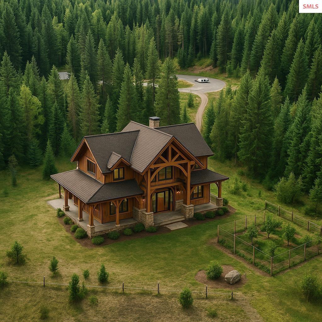 Image 3: Conceptual rendering of a Timberframe home on acreage