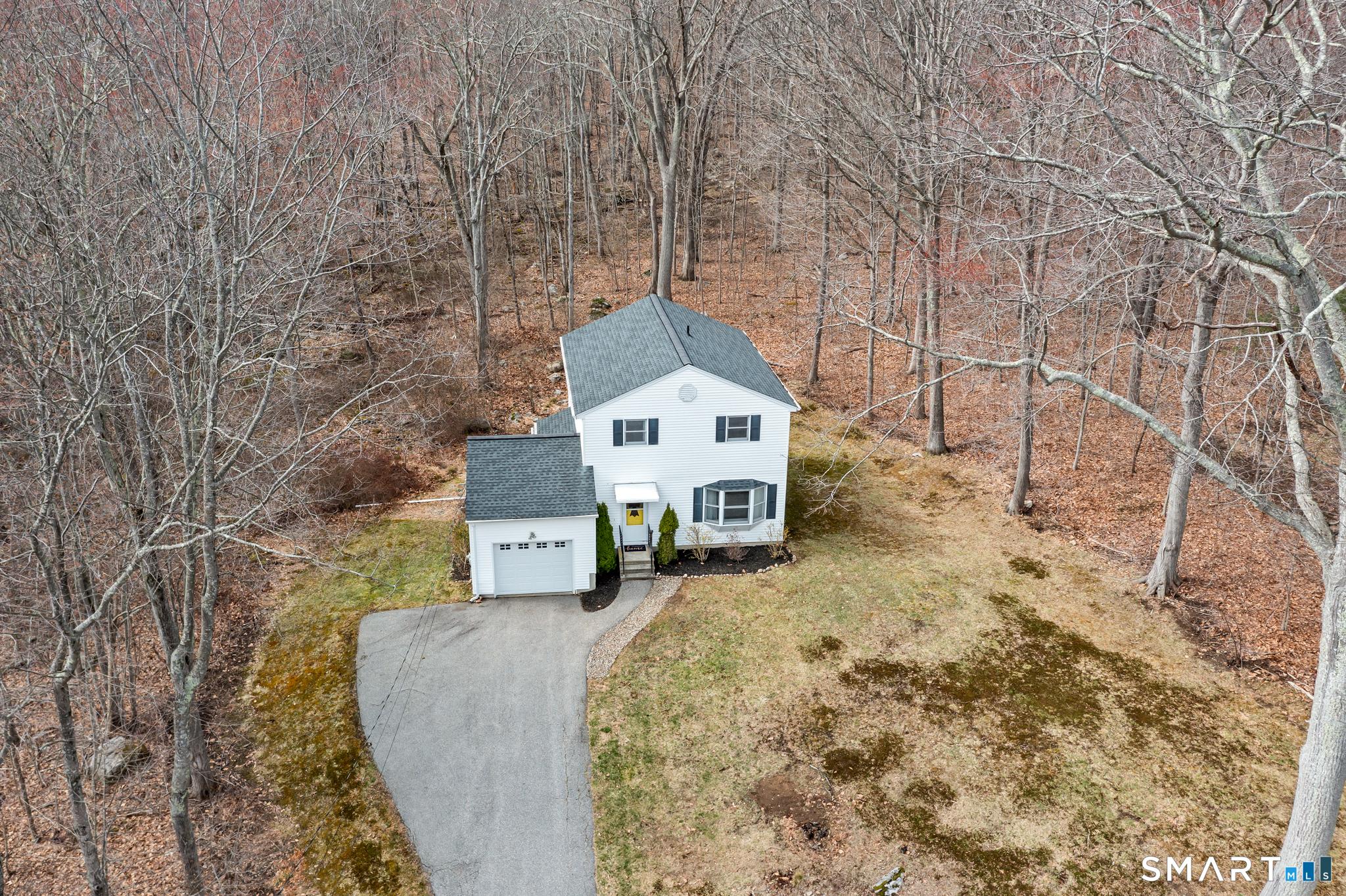 Image 2Aerial View: 0.63 Acres with privacy across from Andover Lake