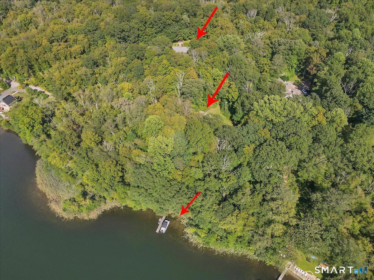 Image 3Aerial View: Main House and cottage on 15 AC of lakefront property with over 700m feet of lakefront property.