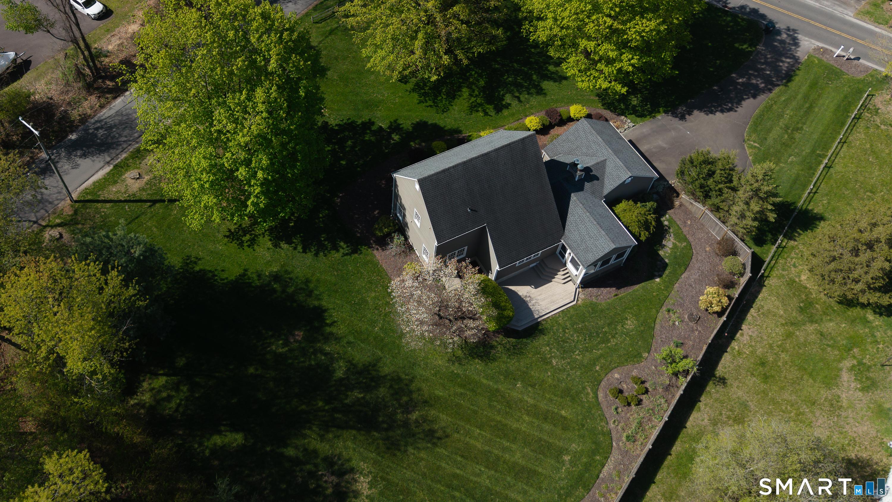Image 4Aerial View: HOUSE IS SITUATED ON A CORNER LOT AJOINING THE BRIDGE END FARM LANE NEIGHBORHOOD; WITH MANY LAKEFRONT HOMES