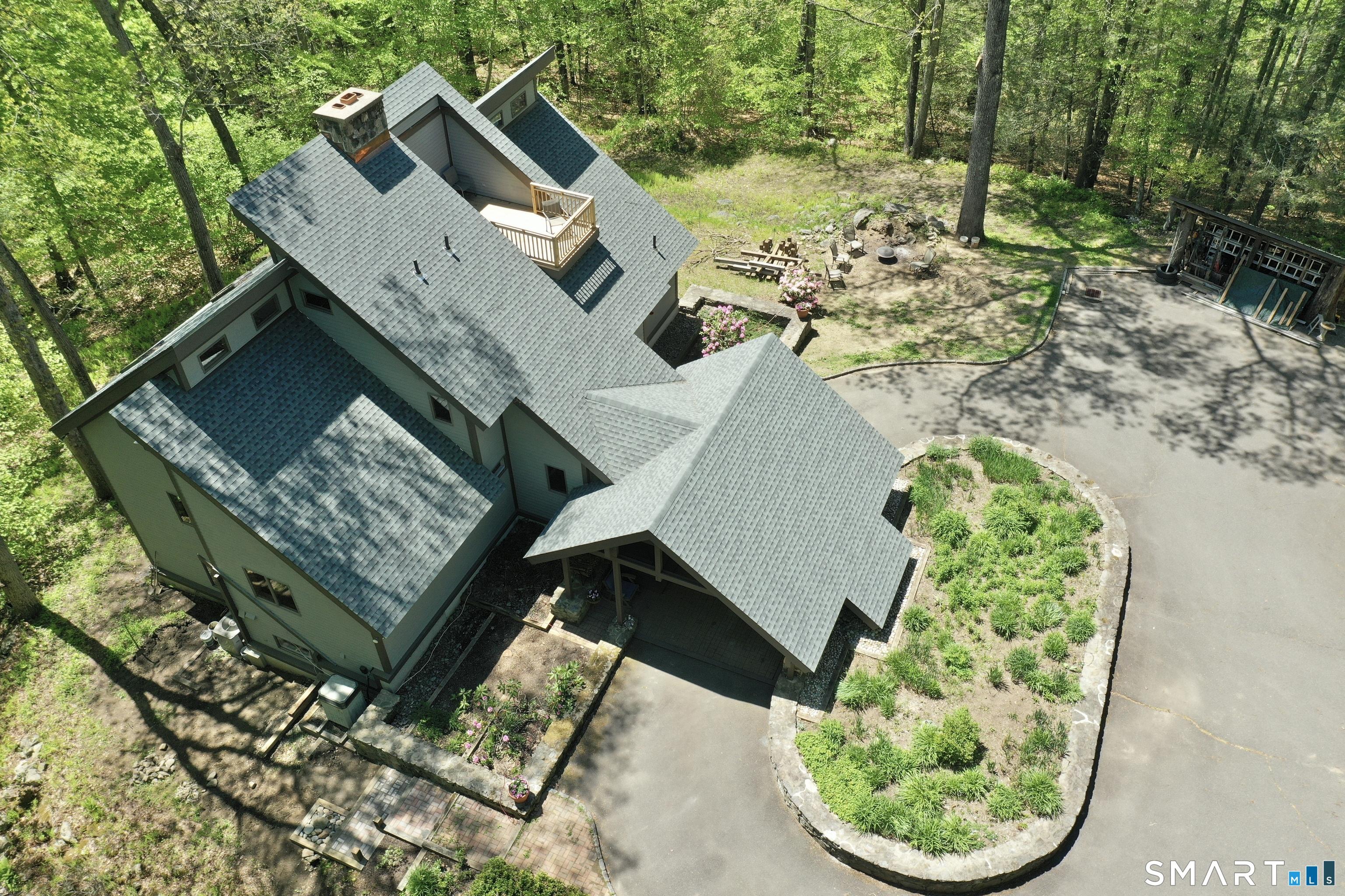 Image 4: Drone shot of Circled Driveway and Island