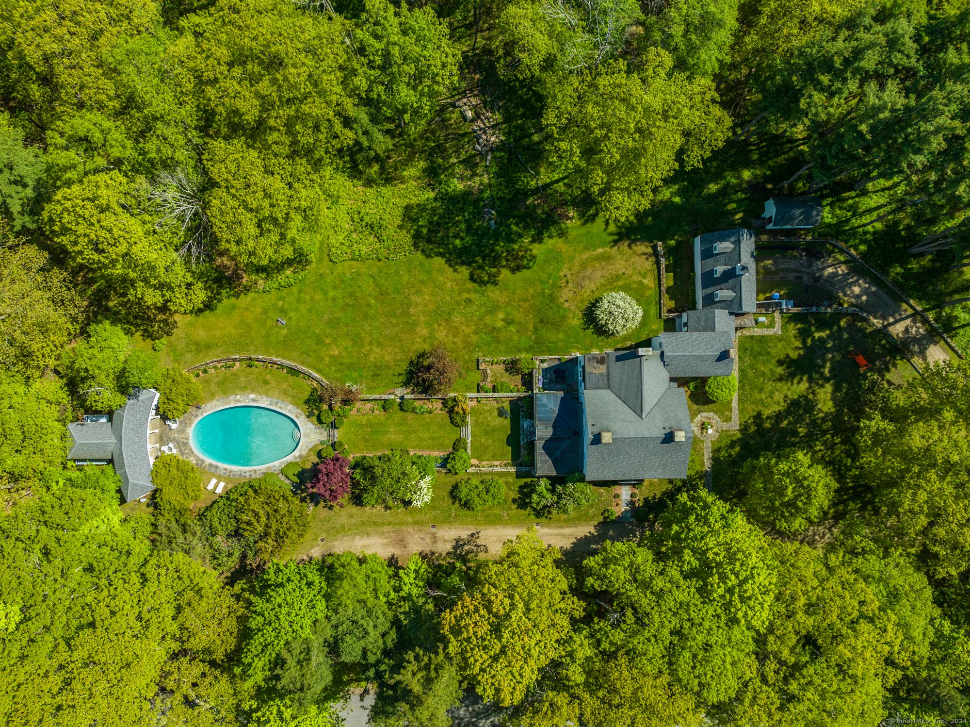 Image 3Aerial View: Overview of House, Pool & Pool House