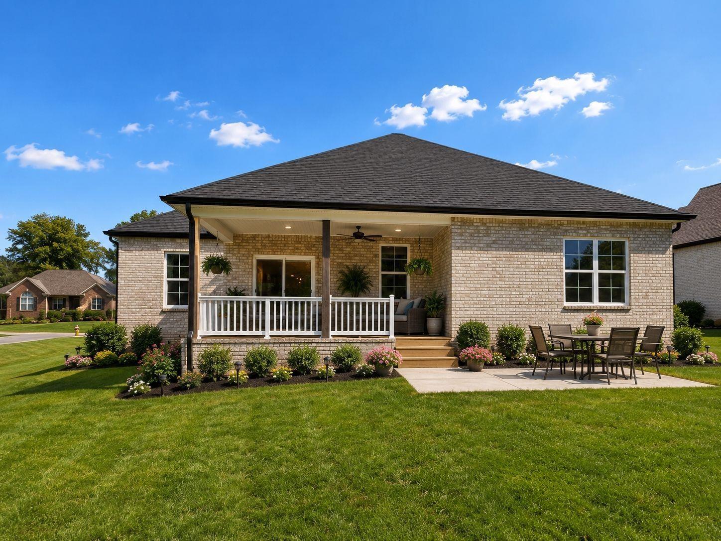 Image 2: digitally staged rear of home