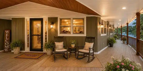 Image 4: gin pond evening view porch staged