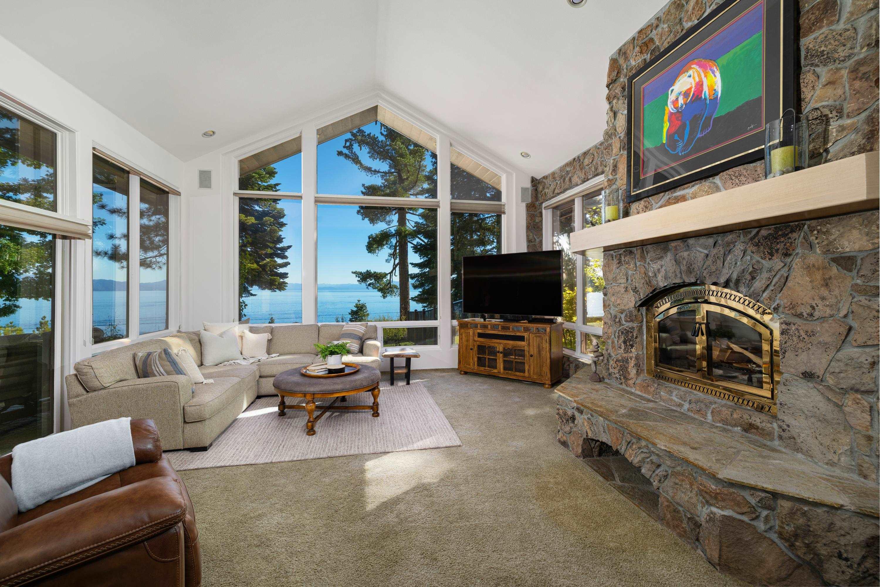 Image 1: Large stone hearth made from the stones from the property., Views From Every Window