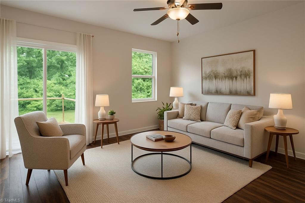 Image 2: Virtually Staged Den from Kitchen view