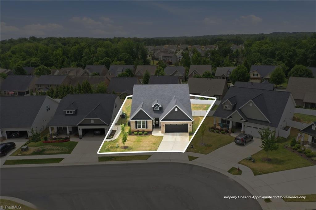 Image 3: Aerial View - property lines are approximate and for reference only