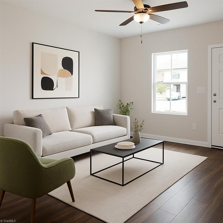 Image 3: Virtually Staged Front Entry Living Room