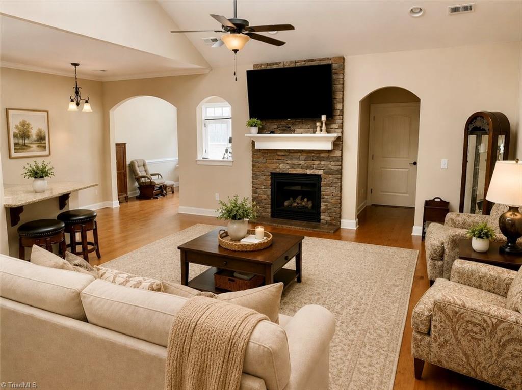 Image 2: STONE GAS FIREPLACE