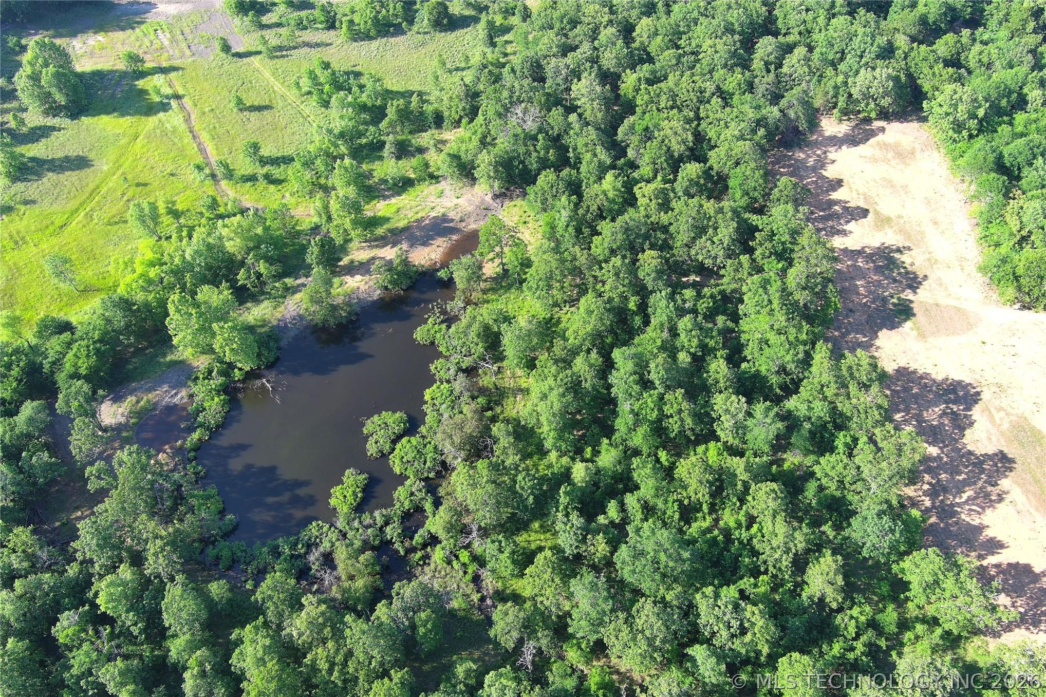 Image 4: Expansive wooded acreage featuring a large pond, o