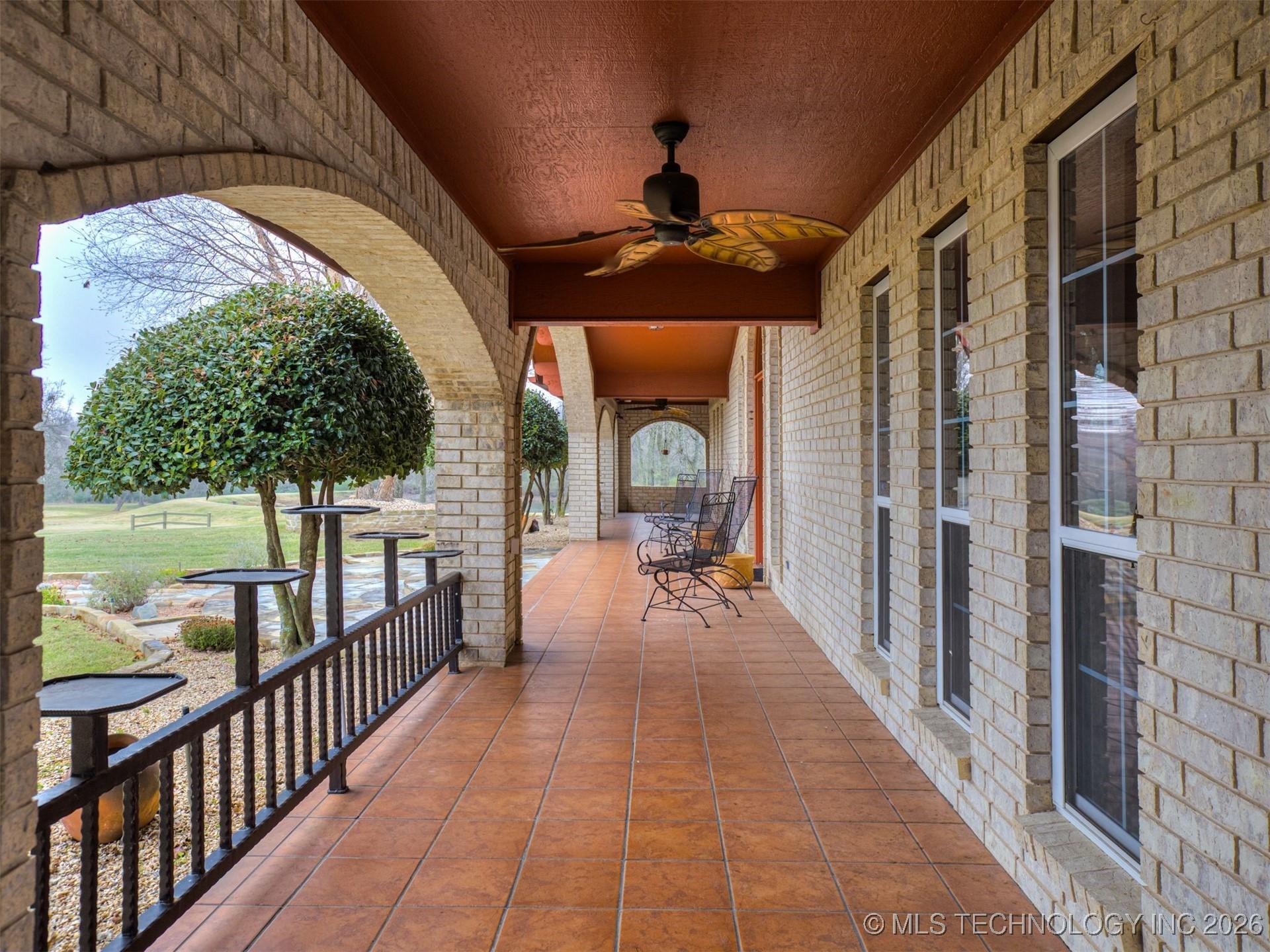 Image 4: Saltillo tile and ceiling fans - wrap around porch