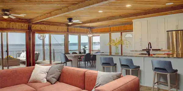 Image 4: Handsome tongue and groove wood ceilings accent th