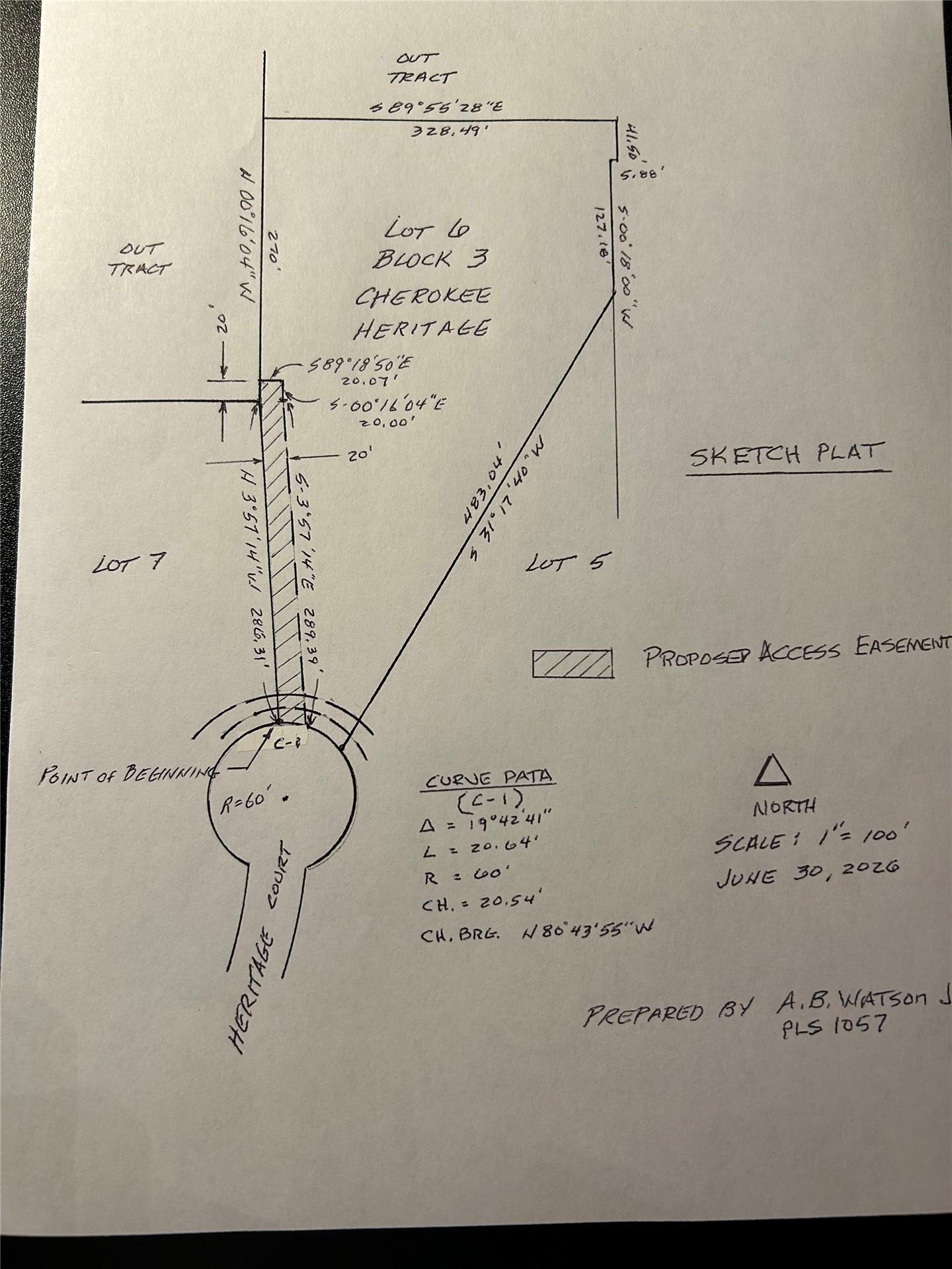 Image 2: Sketch Plat. Illustrating Lot 6, Block 3 of Cherok