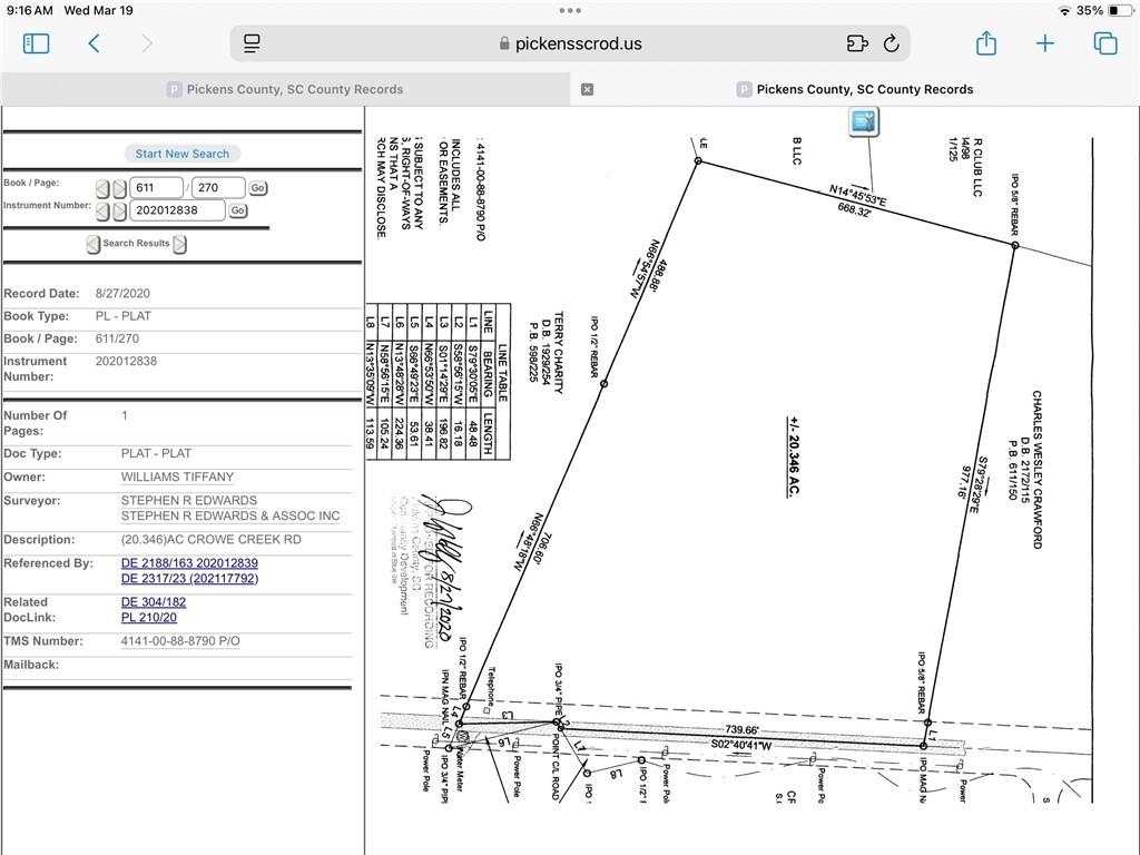 Image 2: See Plat 611-270 online records of Pickens County