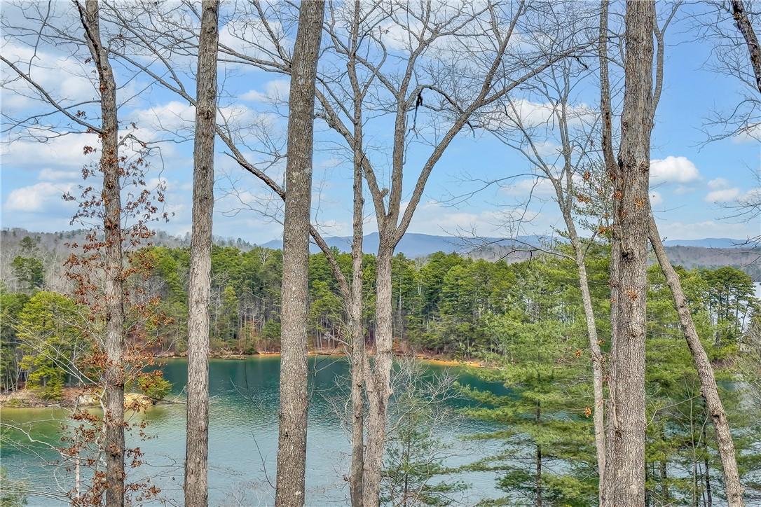 Image 2: This serene landscape presents a beautiful lake wi