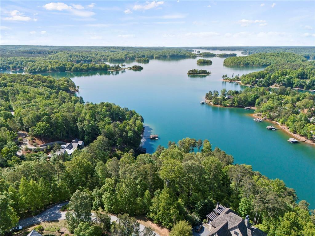 Image 3: This aerial perspective showcases a tranquil lake