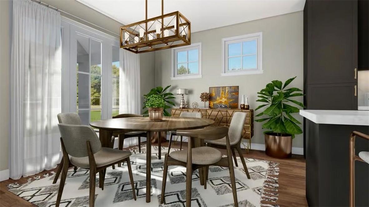 Image 4: A refined dining space presents ample seating and