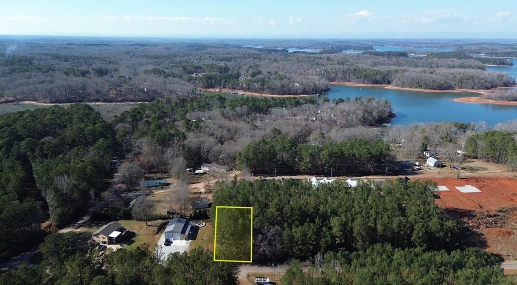 Image 3: This aerial view showcases a beautiful lot nestled