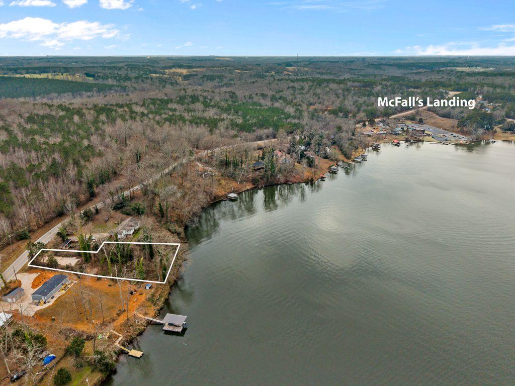 Image 2: This aerial view showcases a picturesque waterfron