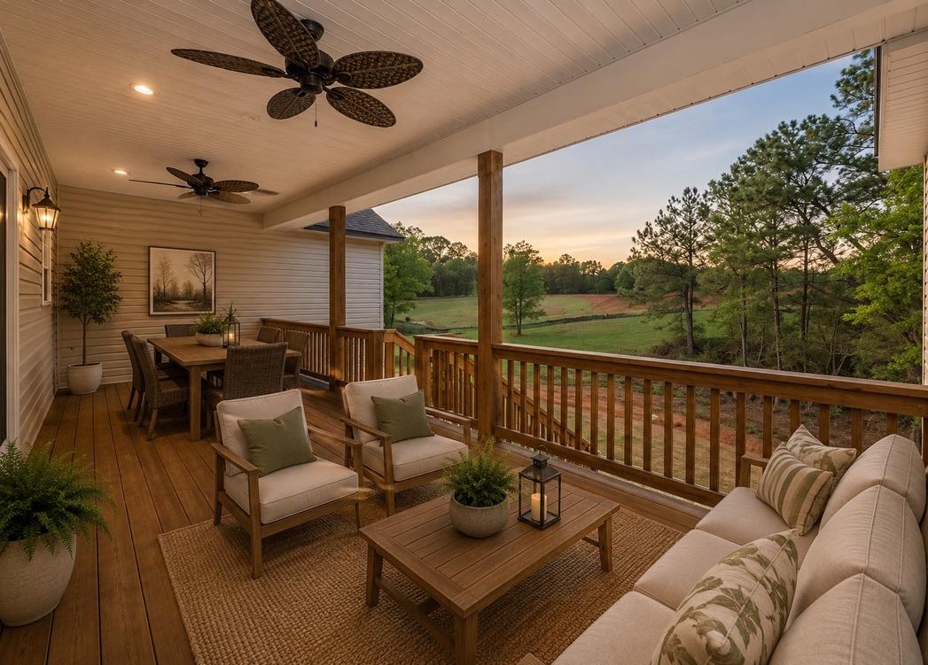 Image 3: Unwind on this generous covered deck, offering pas