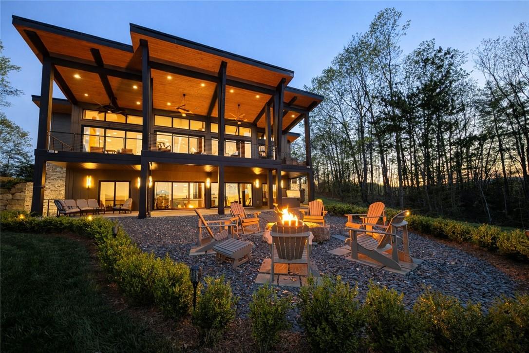Image 3: Rear Of Home at Night